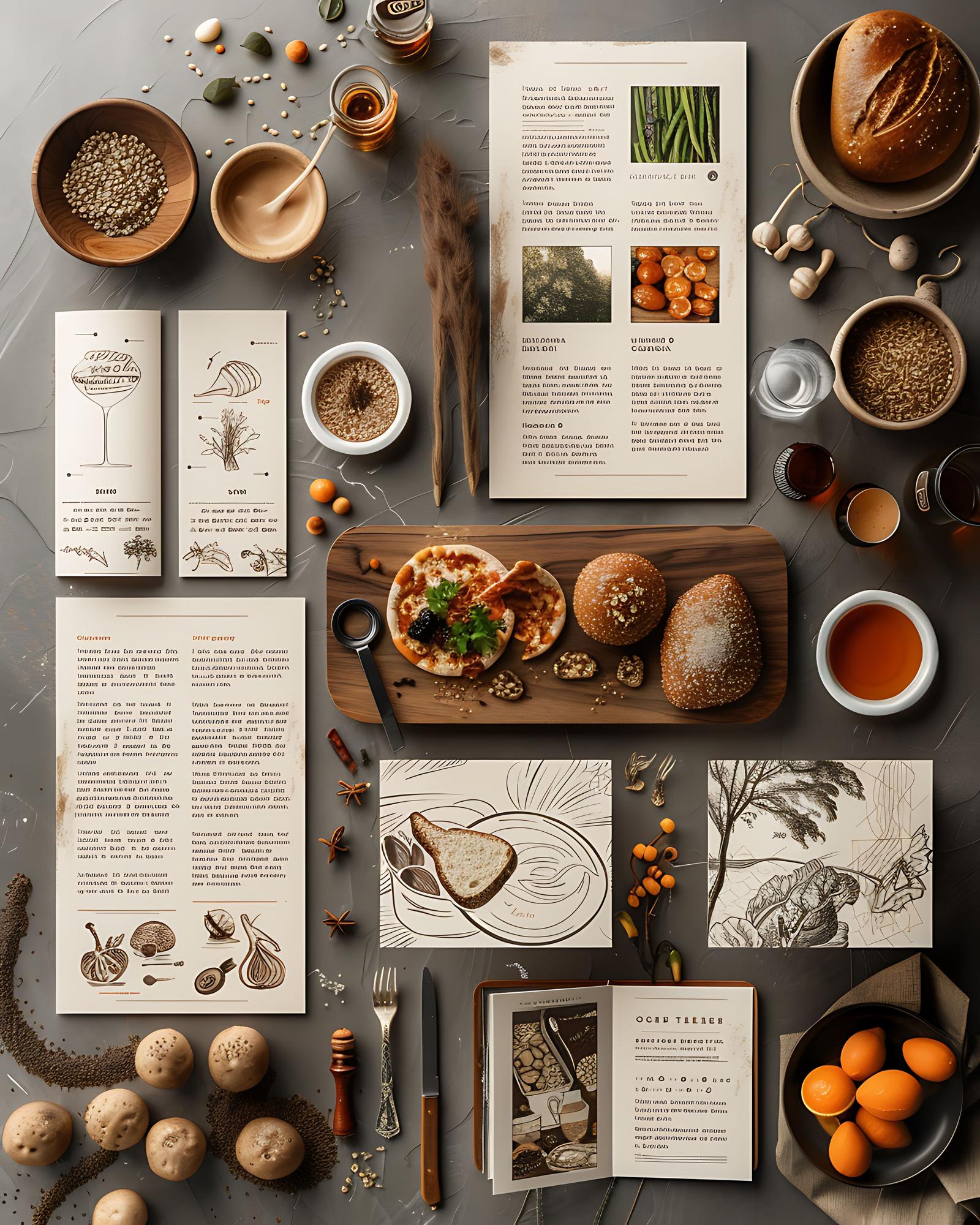 Sample course guide laid on linen